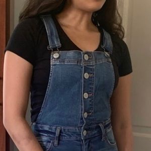 Aeropostale skinny dark wash ankle denim overalls